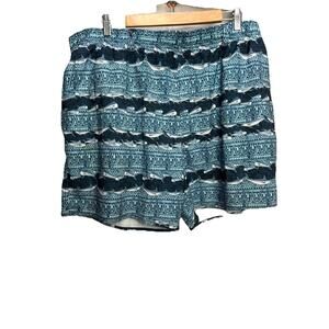 Men's AFTCO Swim Shorts Mens XXL Trunks Blue Sport Fish Tuna Tribal Mesh Lined